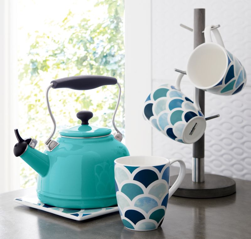 Chantal Vintage Aqua Steel Enamel Tea Kettle + Reviews Crate & Barrel