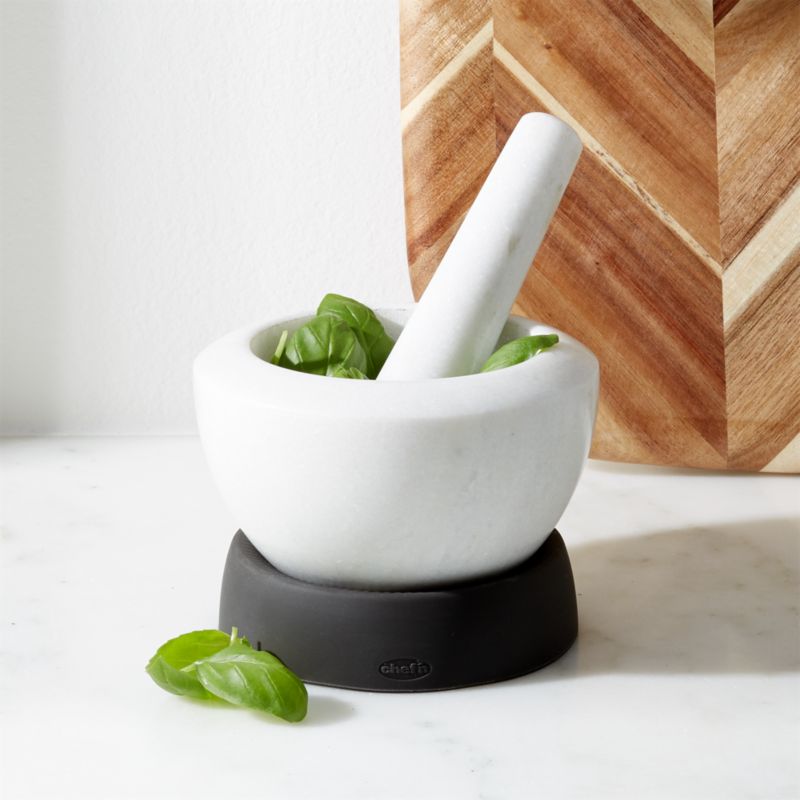 Chef'n Adjustable Marble Mortar and Pestle Molcajete Bowl Grinder