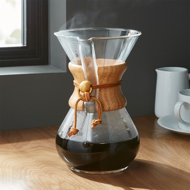 Chemex 6Cup Glass PourOver Coffee Maker with Natural Wood Collar