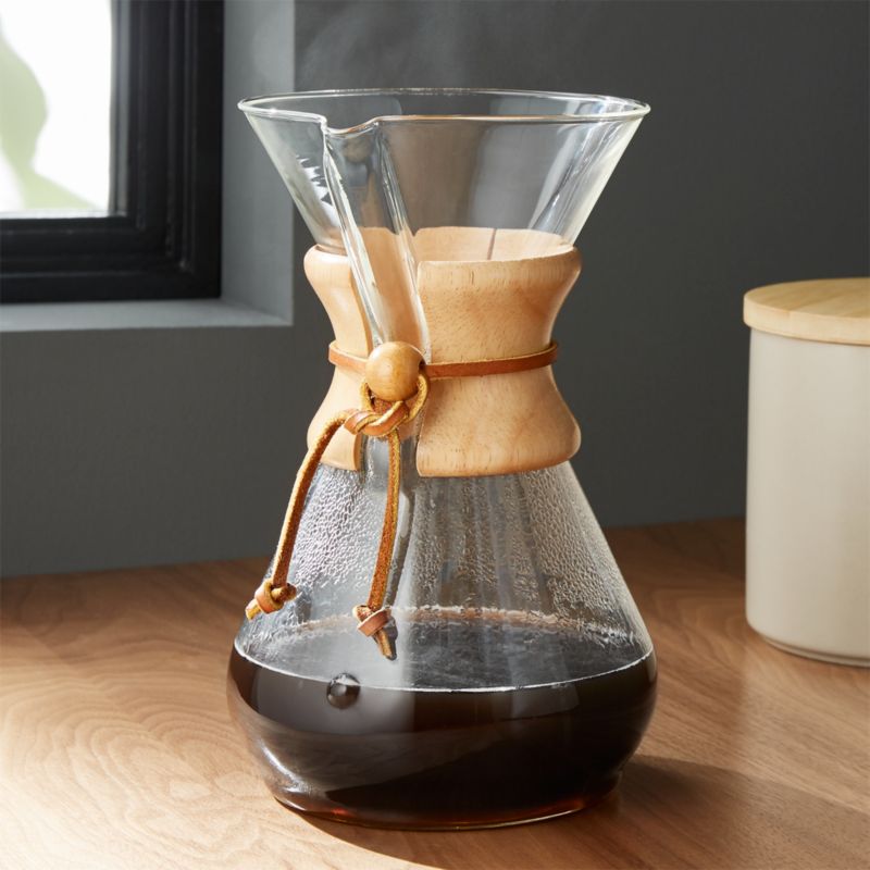 Chemex 8Cup Glass PourOver Coffee Maker with Natural Wood Collar