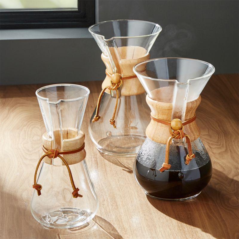 Chemex 6Cup Glass PourOver Coffee Maker with Natural Wood Collar