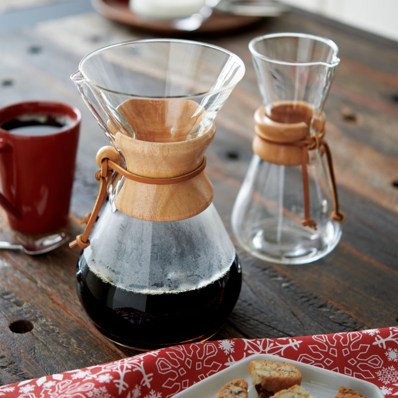 Chemex 8Cup Glass PourOver Coffee Maker with Natural Wood Collar