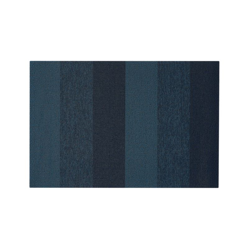 Chilewich Marbled Stripe Blue Doormat 24"x36" + Reviews Crate & Barrel
