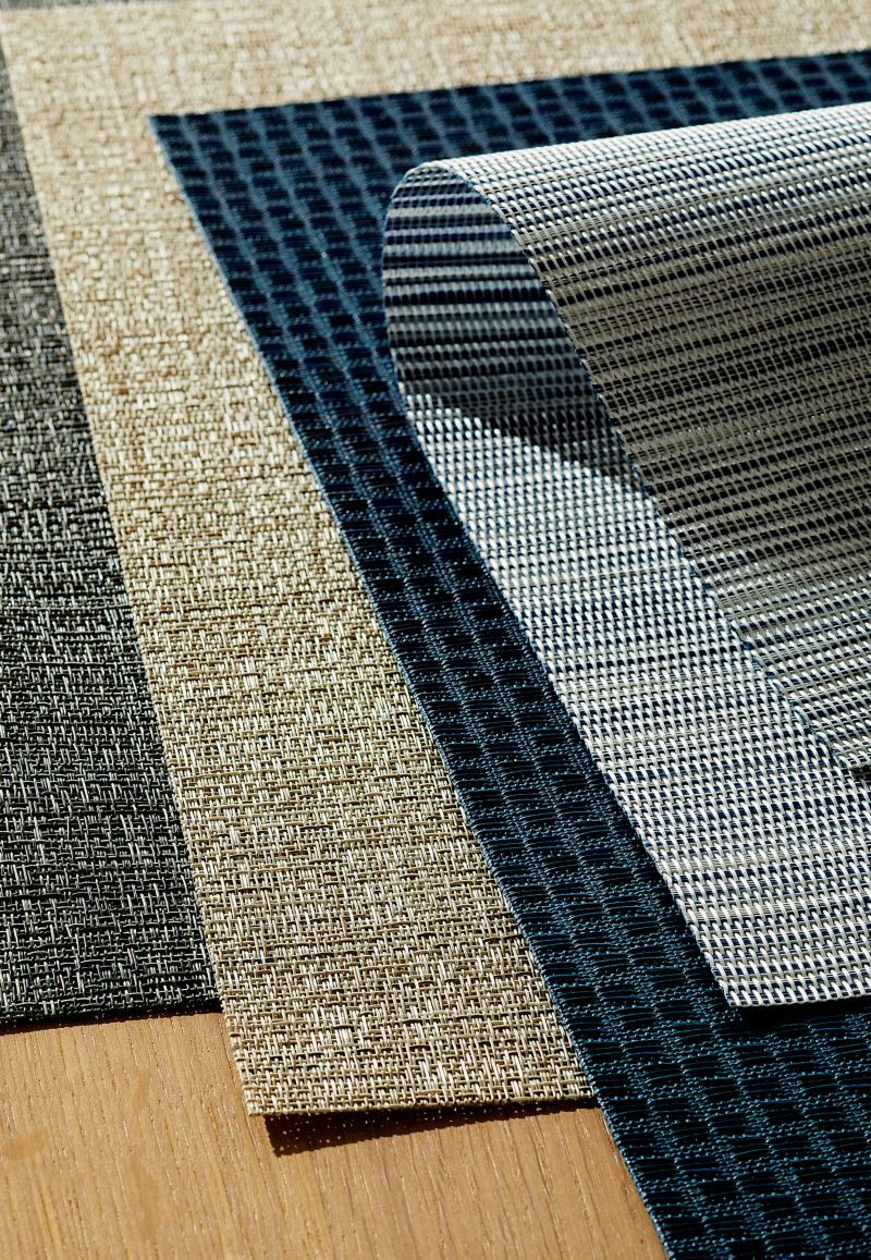 Chilewich Rectangular Ridge Blue Vinyl Placemat + Reviews Crate & Barrel