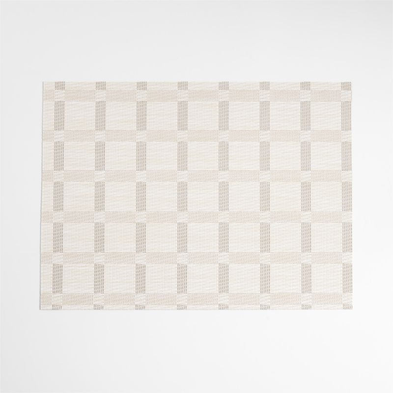 Chilewich Natural Taupe and Calm Beige Rectangular Tile EasyClean