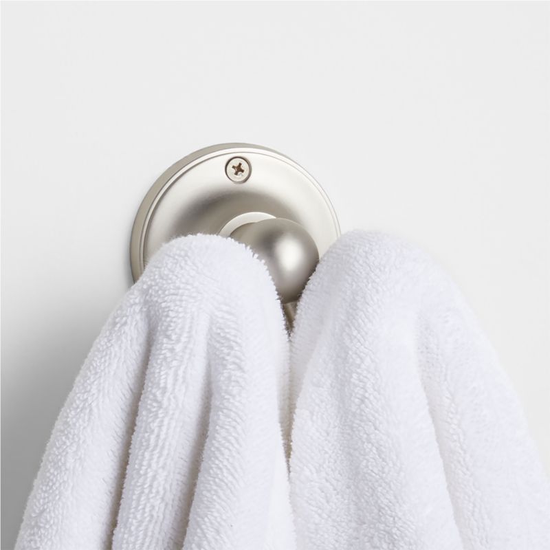 Classic Round Brushed Nickel Bathroom Towel Hook + Reviews Crate