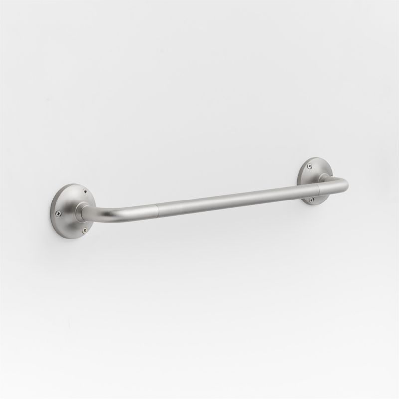 Classic Round Brushed Nickel Bath Towel Bar 18" Crate & Barrel Canada