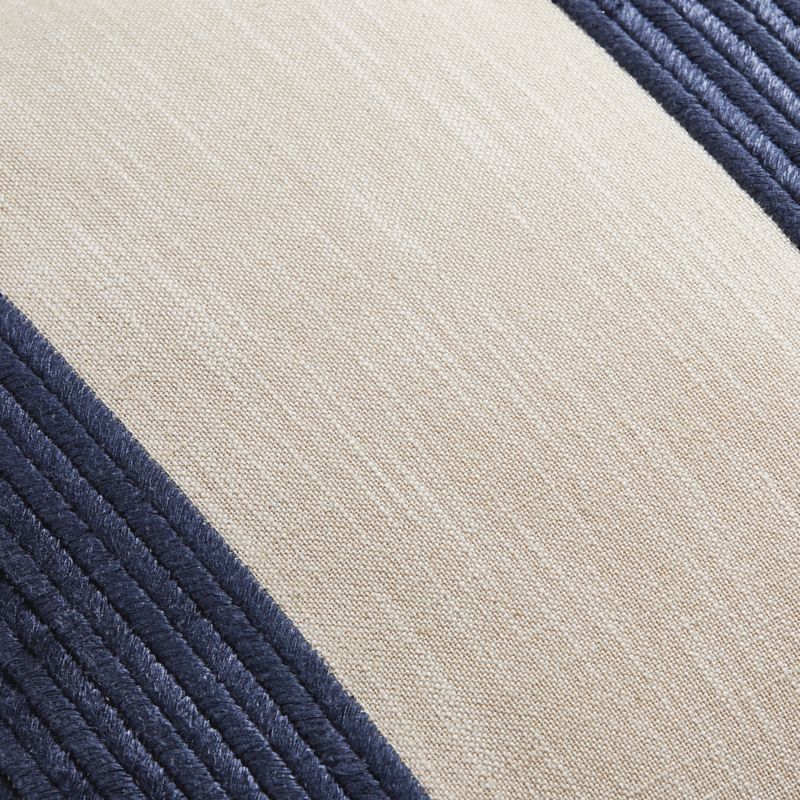 Como Cotton Embroidered Thick Stripe 22"x15" Deep Indigo Blue Throw