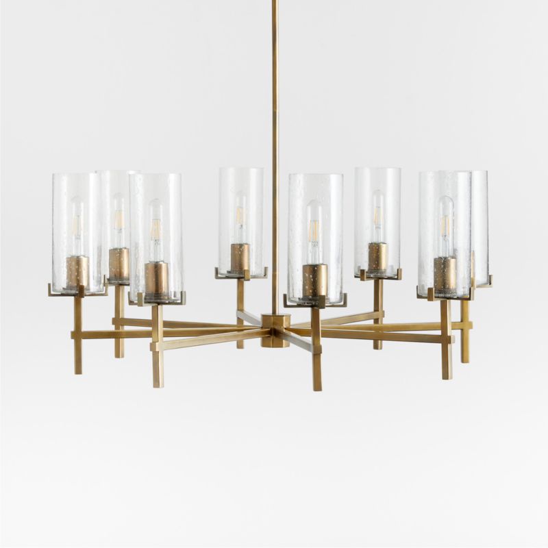 Coquina Brass 8Light Chandelier + Reviews Crate & Barrel
