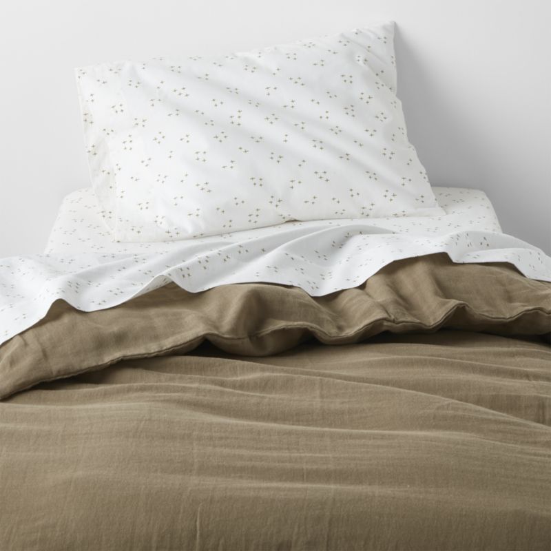 Supersoft Garden Green Organic Cotton Gauze Toddler Duvet Bedding Set