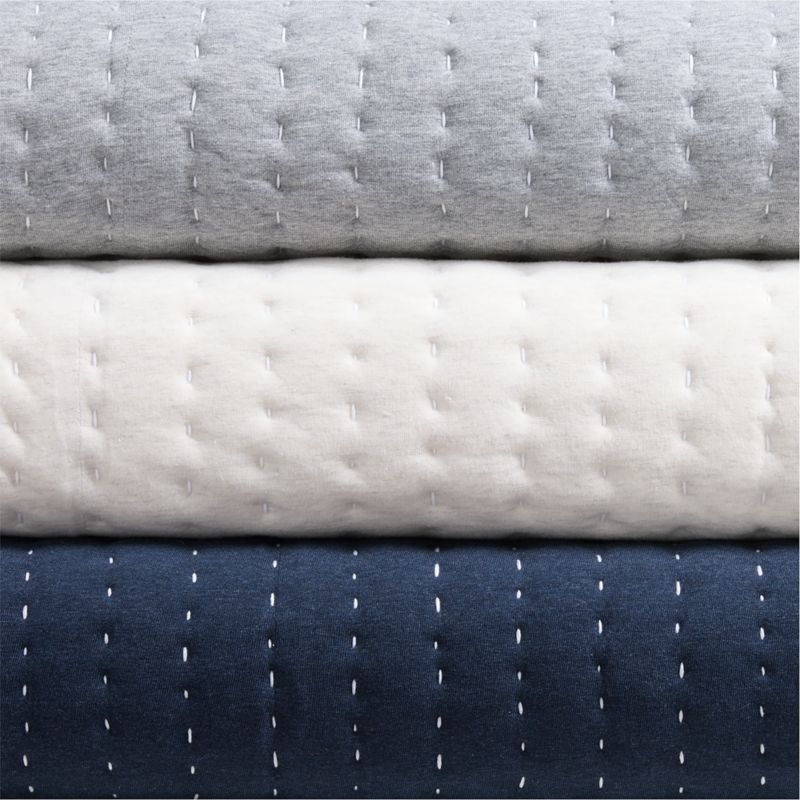 Cozysoft Organic Jersey Grey Standard Quilted Pillow Sham + Reviews Crate & Barrel Canada