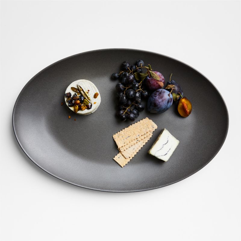Craft Charcoal Grey Large Serving Platter + Reviews Crate & Barrel