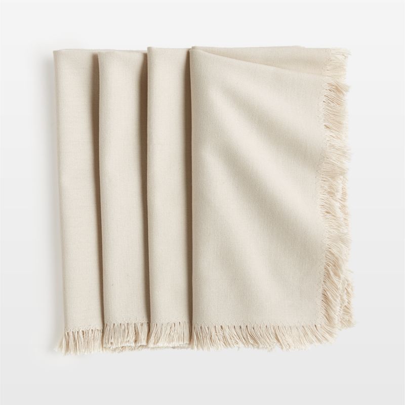 Craft Birch Beige Cotton Fringe Napkins, Set of 4 + Reviews Crate