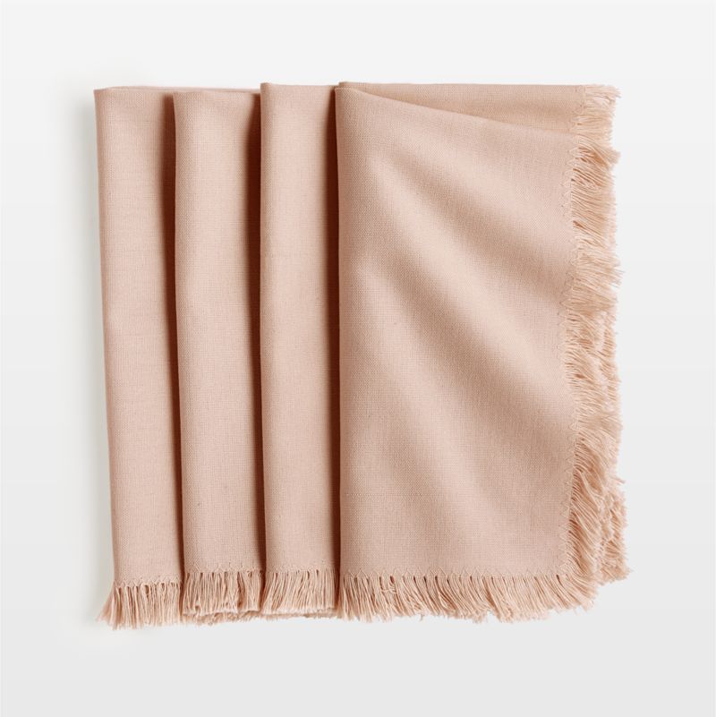 Craft Blush Organic Cotton Fringe Napkins, Set of 4 + Reviews Crate