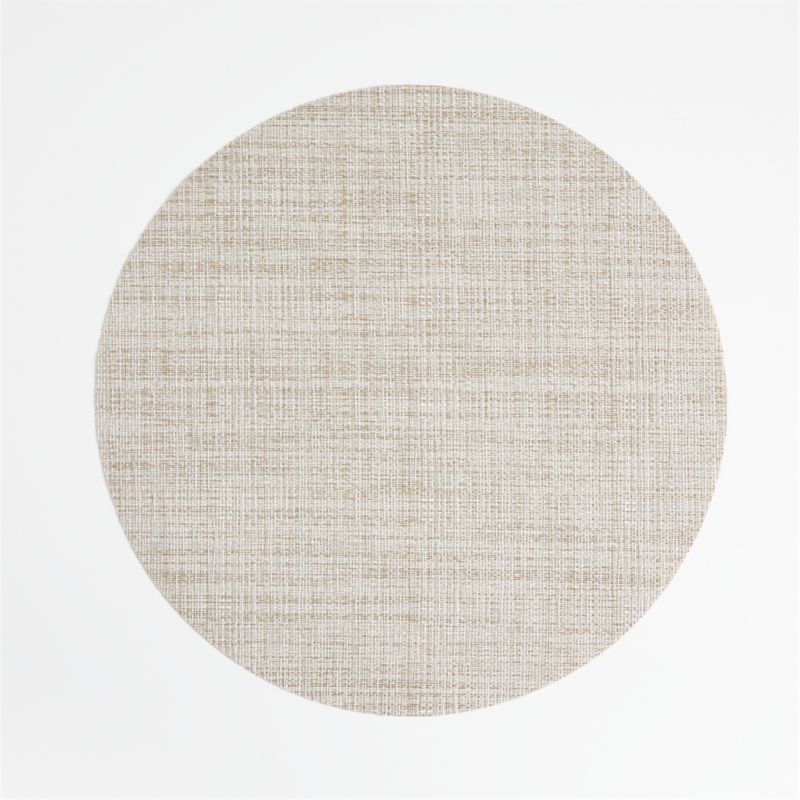 Chilewich Crepe Neutral Vinyl Round Placemat + Reviews Crate & Barrel