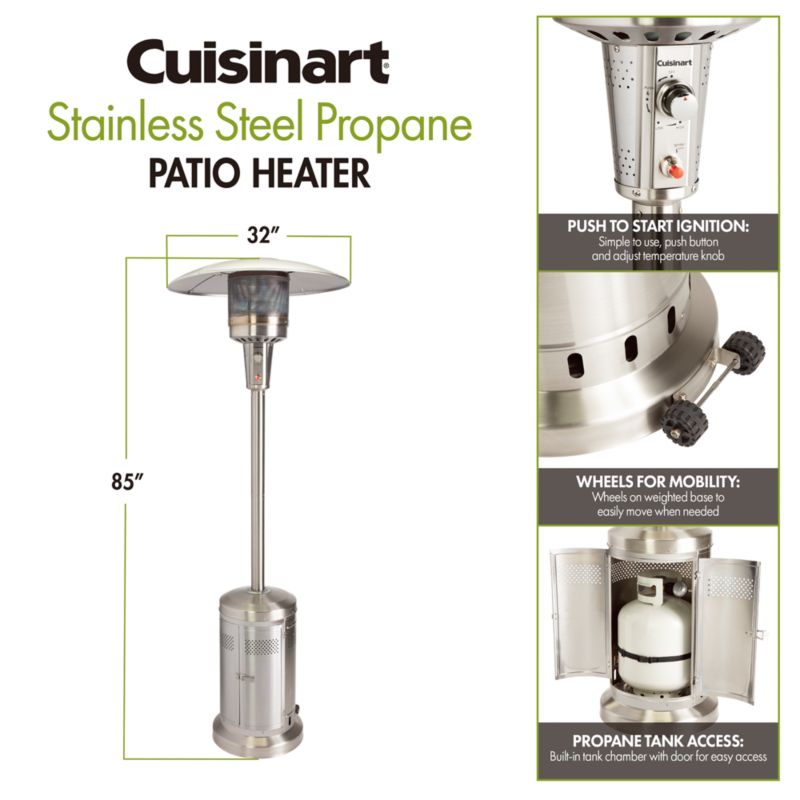 Cuisinart Stainless Steel Outdoor Propane Patio Heater + Reviews