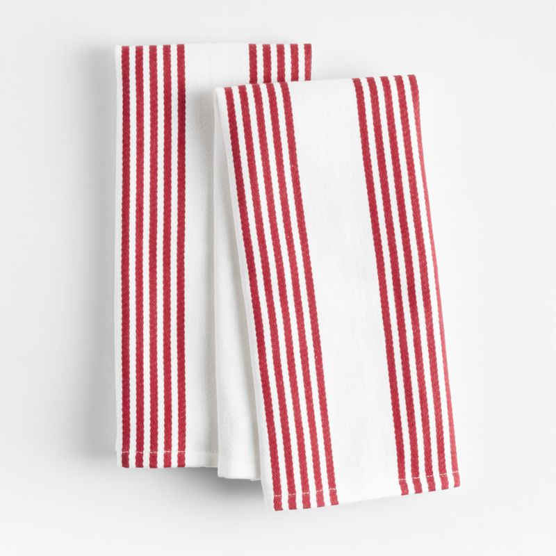 Cuisine Stripe Red Dish Towels, Set of 2 Crate & Barrel Canada