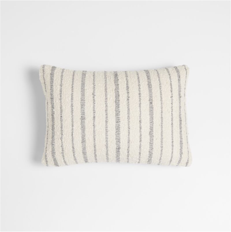 Dahlia 22"x15" Boucle Thin Stripe Outdoor Lumbar Pillow by Leanne Ford