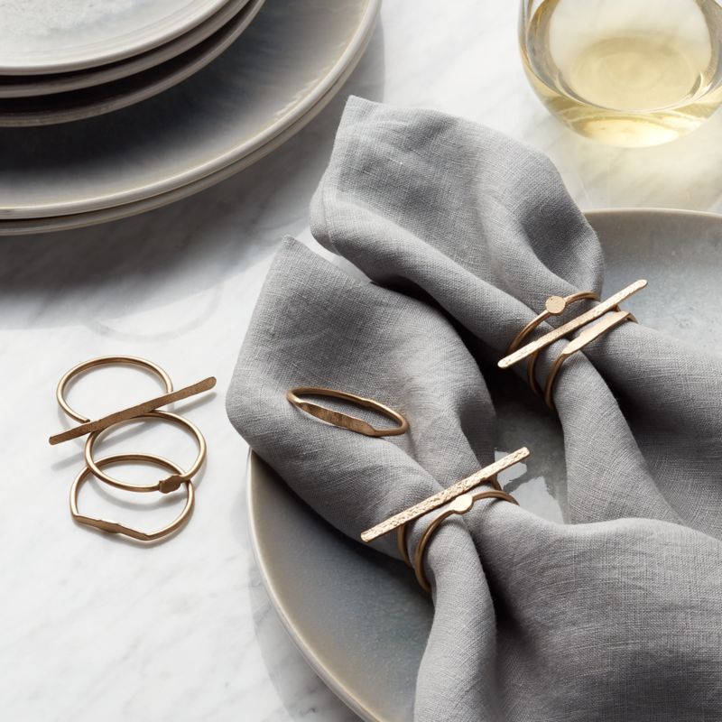 Holiday Dainty Gold Napkin Rings, Set of 3 + Reviews Crate & Barrel