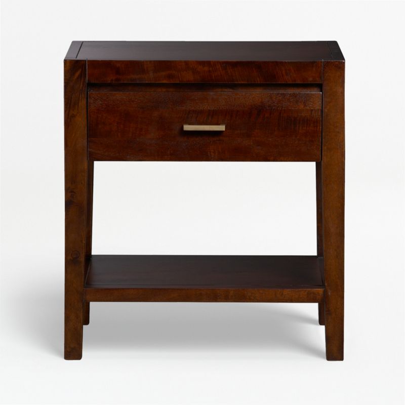 Dawson Dark Brown Wood Nightstand + Reviews Crate & Barrel Canada