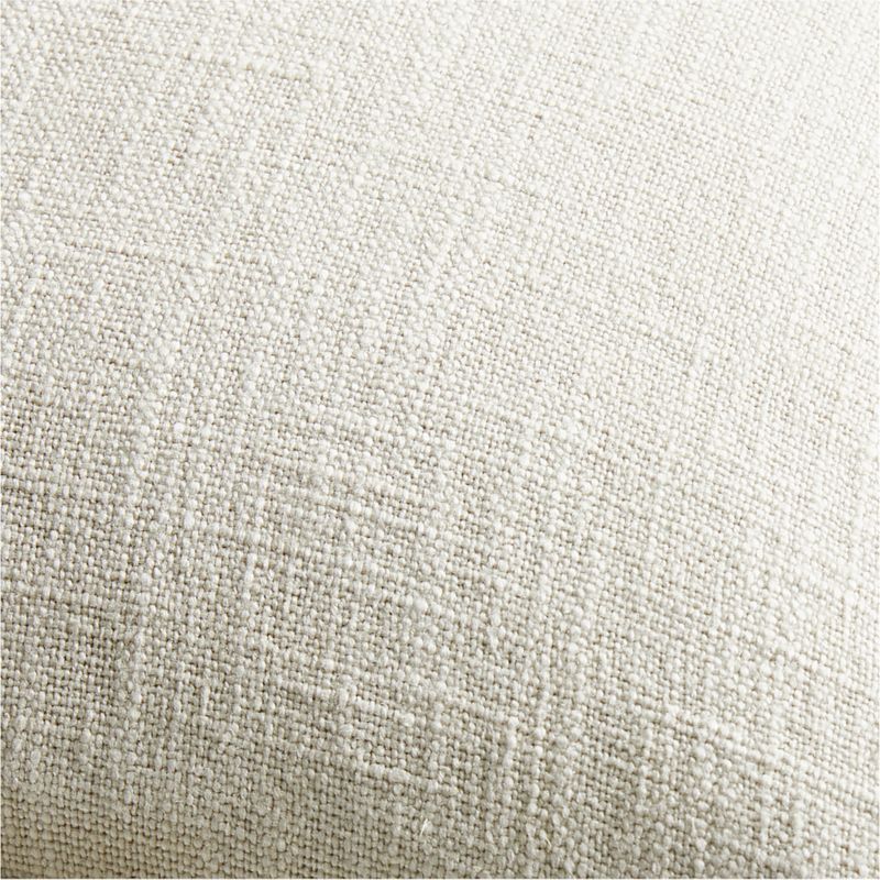Ivory 20"x20" Organic Laundered Linen Throw Pillow with Feather Insert + Reviews Crate & Barrel