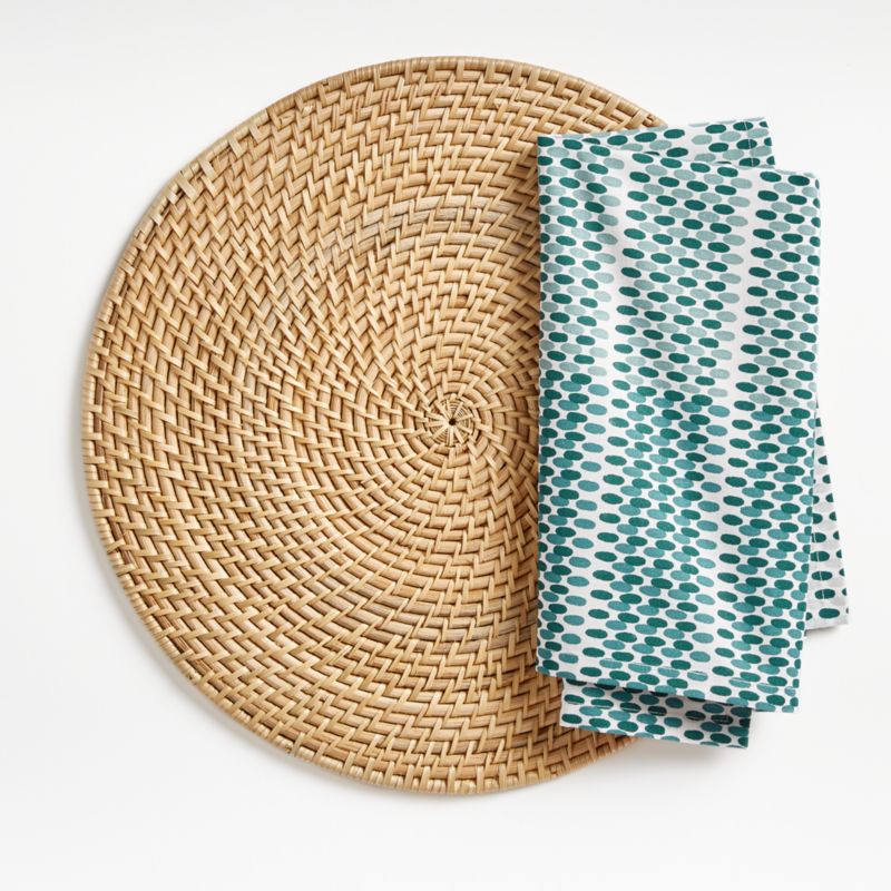 Artesia Natural Woven Rattan Round Placemat + Reviews Crate & Barrel