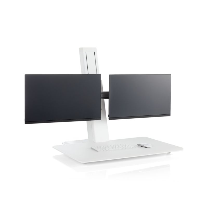 Humanscale White Dual Monitor Quickstand Eco Standing Desk Converter