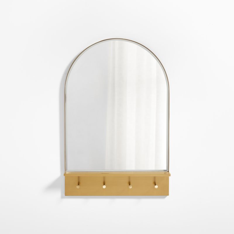 Edge Brass Arch Entryway Wall Mirror 24"x36" + Reviews Crate & Barrel