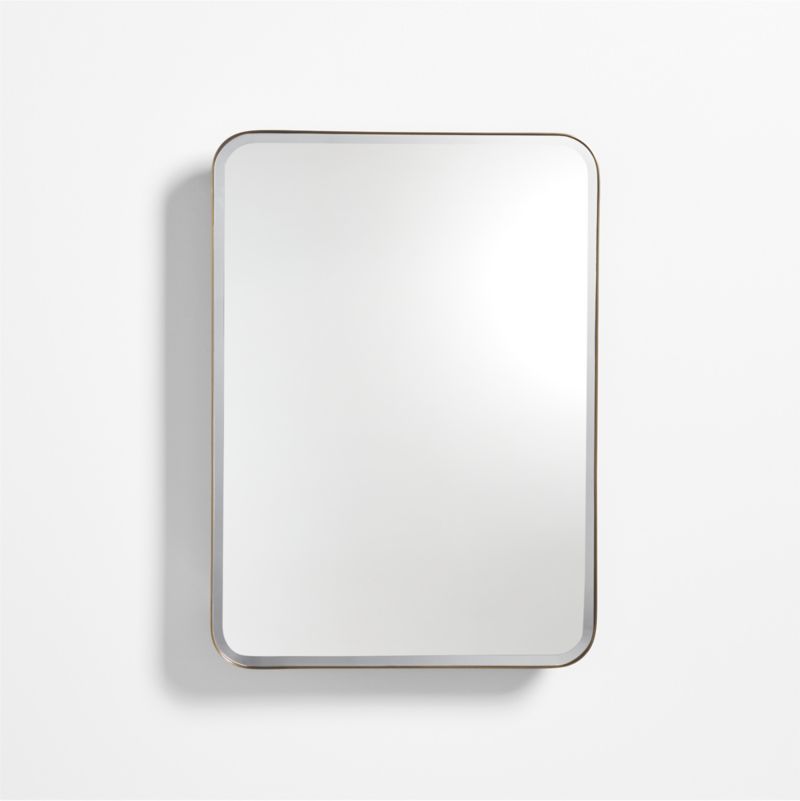 Edge Small Rounded Rectangle Brass Medicine with Mirror