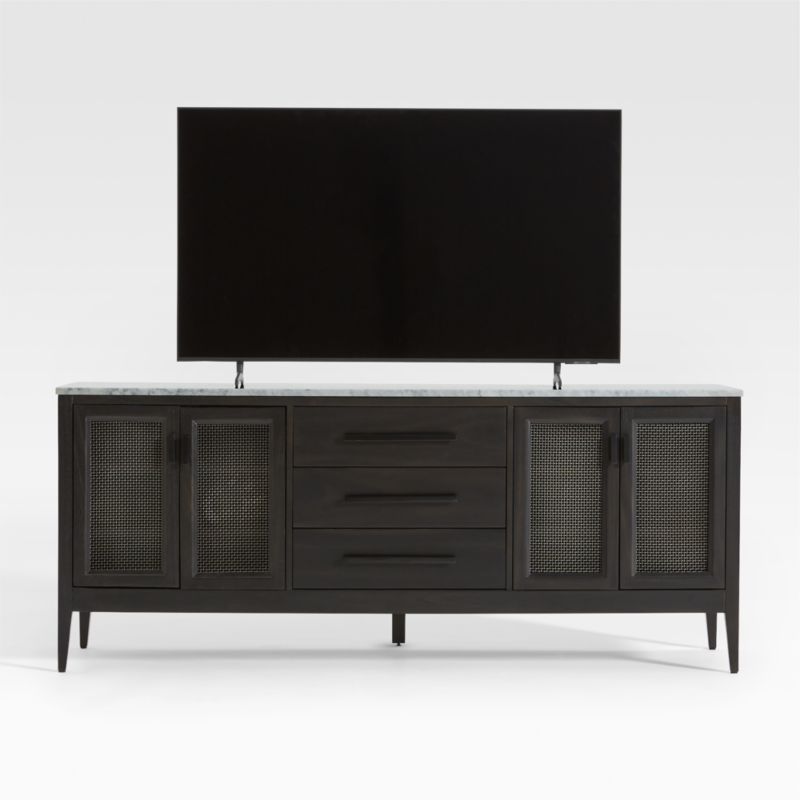 Enzo 72" Black Media Console/Storage TV Stand with Marble Top + Reviews
