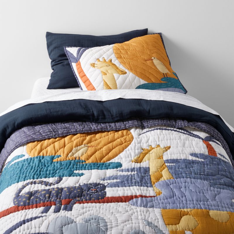 Supersoft Midnight Navy Blue Organic Cotton Gauze Kids Twin Duvet Cover