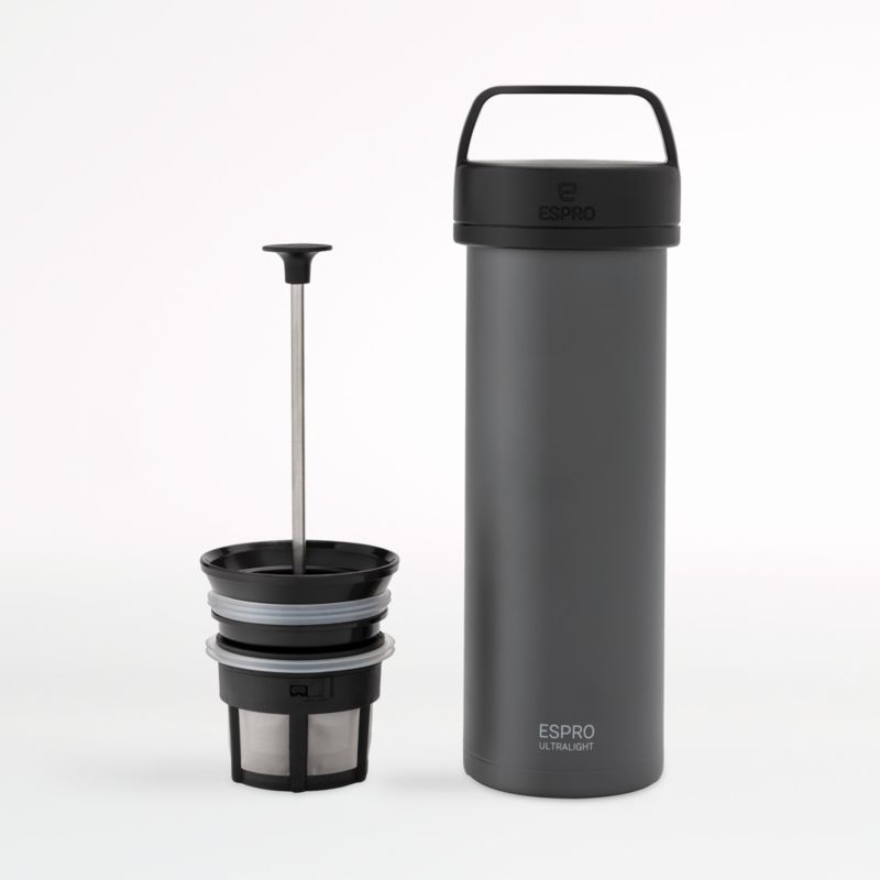 ESPRO Matte Grey Ultralight Travel Coffee Press Crate and Barrel