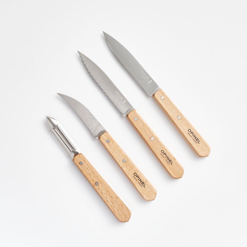 Opinel Essential 4Piece Natural Wood Knife Set + Reviews Crate & Barrel