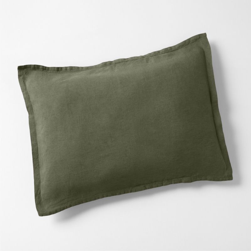New Natural EUROPEAN FLAX Certified Linen Burnt Green Euro Bed Pillow