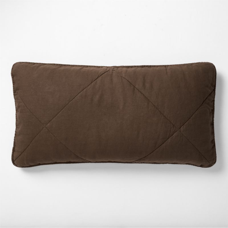 EUROPEAN FLAXCertified Linen Deep Brown Quilted King Bed Pillow Sham