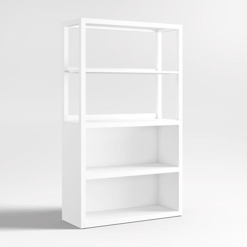 Ever Simple Modular White Wood Kids Open Bookcase with Hutch + Reviews