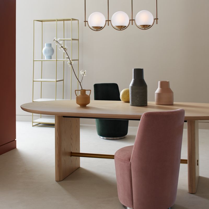 Ofelia Hunter Green Velvet Swivel Dining Chair + Reviews Crate