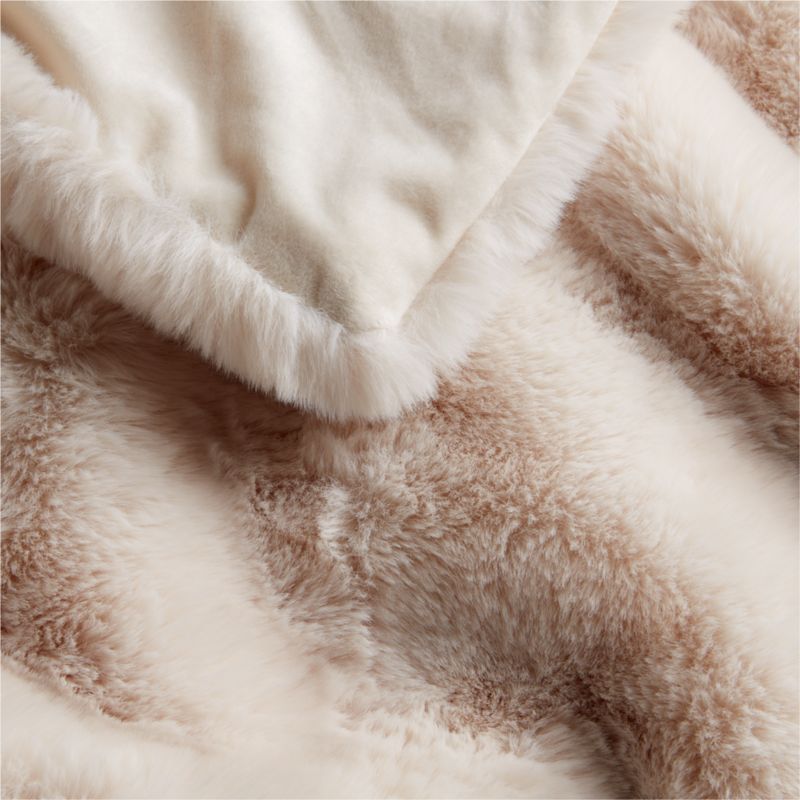 Ivory Faux Fur Holiday Throw Blanket 70"x55" + Reviews Crate & Barrel