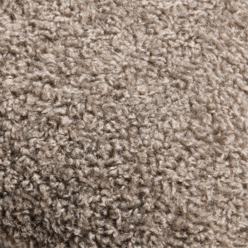 Faux Shearling 20"x20" Clay Taupe Throw Pillow with Feather Insert