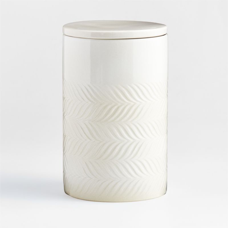 Fern 5 Lb ExtraLarge White Ceramic Canister with Lid Crate & Barrel Canada