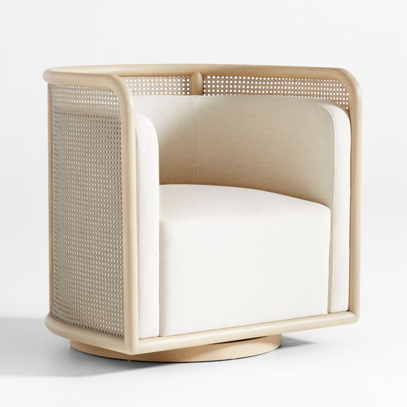 Fields Cane Back Whitewash Swivel Accent Chair by Leanne Ford + Reviews