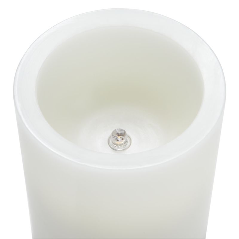 Warm White Flameless 3"x6" Wax Pillar Candle + Reviews Crate & Barrel