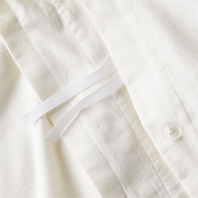 Cozysoft Organic Flannel Arctic Ivory King Duvet Cover Crate & Barrel
