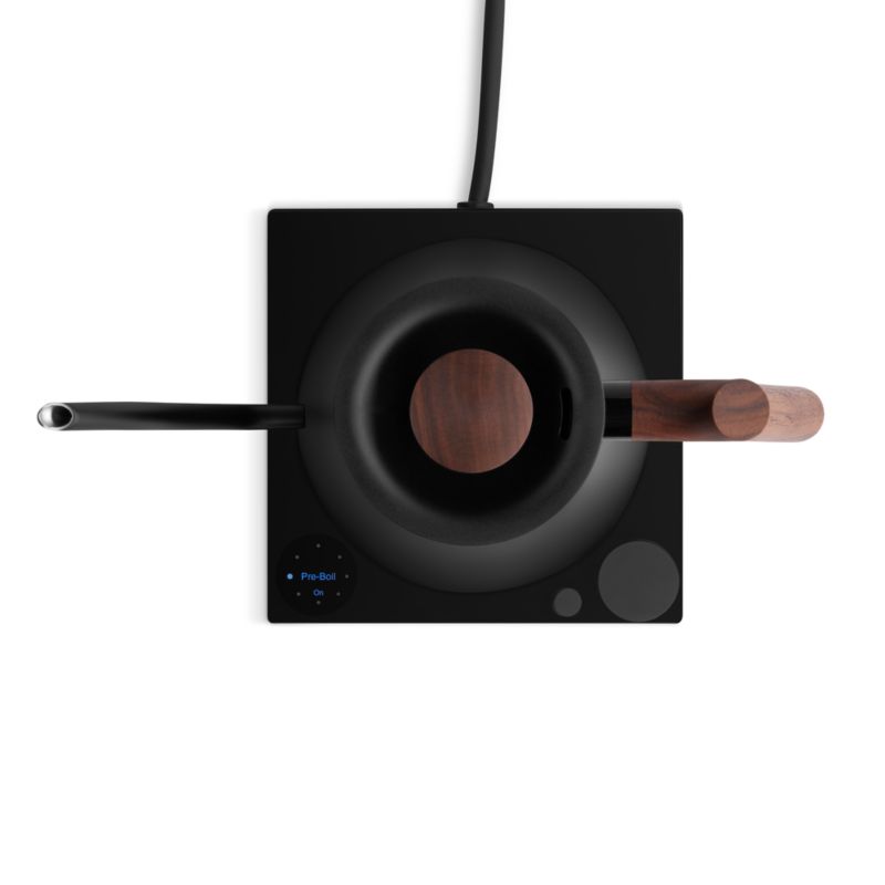 Fellow Stagg EKG Pro Electric Tea Kettle Studio Edition in Matte Black with Walnut Accents