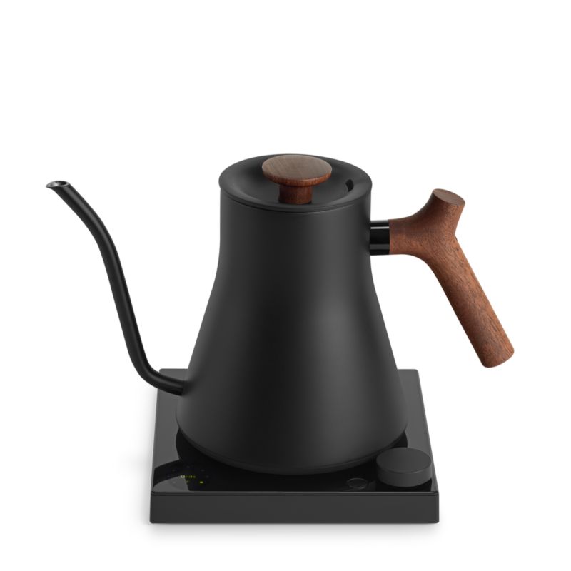 Fellow Stagg EKG Pro Electric Tea Kettle Studio Edition in Matte Black with Walnut Accents