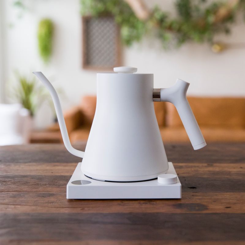 Fellow Stagg EKG Matte White Electric PourOver Tea Kettle + Reviews Crate & Barrel