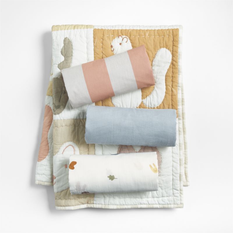Forest Animals Organic Cotton Baby Bedding Bundle Set Crate & Kids Canada