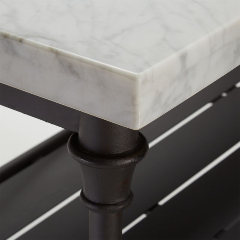 French Kitchen White Marble Bakers Rack with Hutch + Reviews Crate