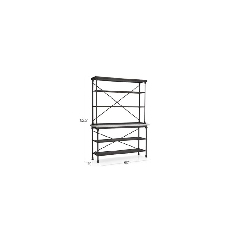 French Kitchen White Marble Bakers Rack with Hutch + Reviews Crate
