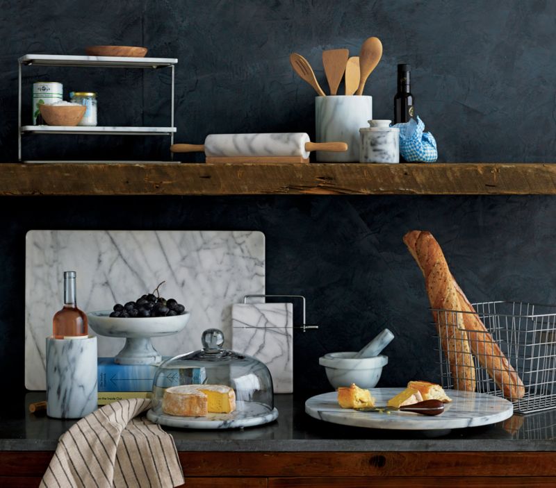 French Kitchen White Marble Lazy Susan + Reviews Crate & Barrel